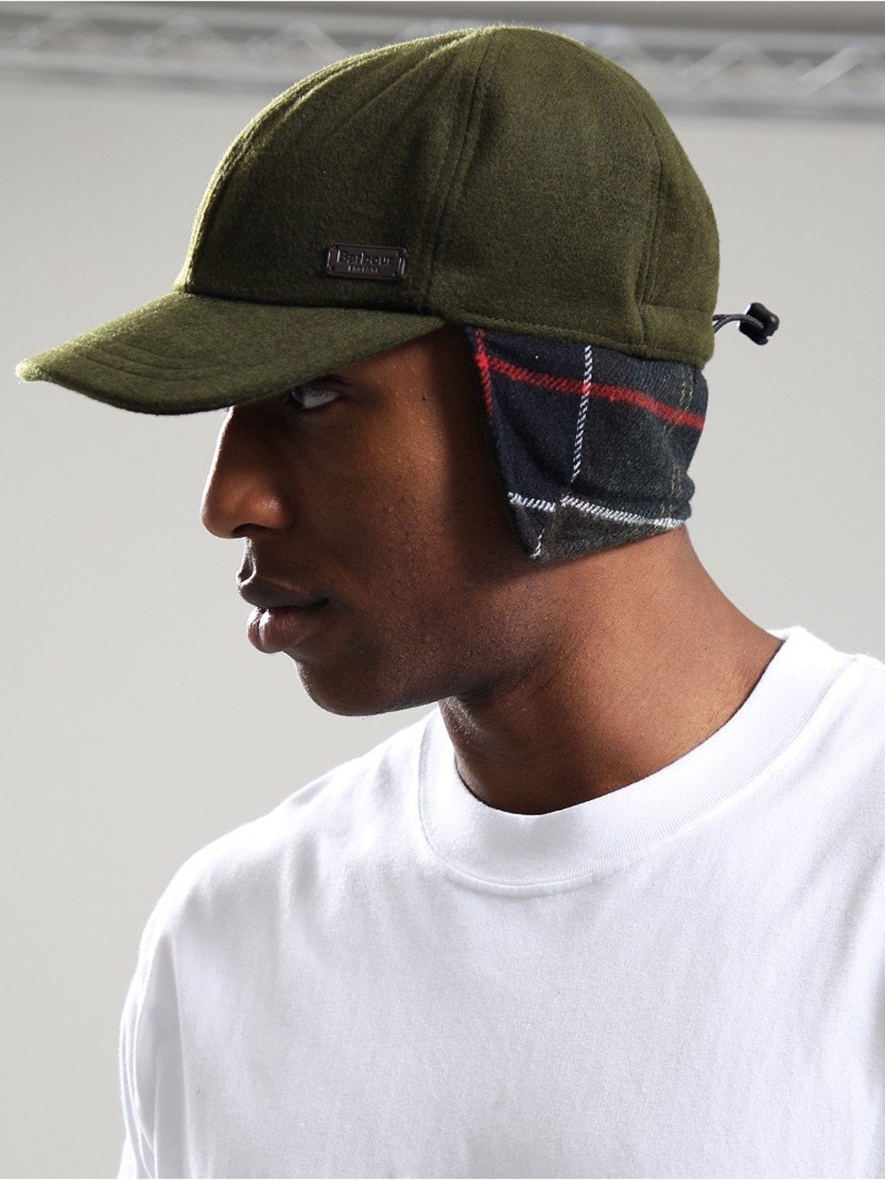 Barbour Olive Green Lewis Trapper Hat Cap with Ear Flaps size s/m